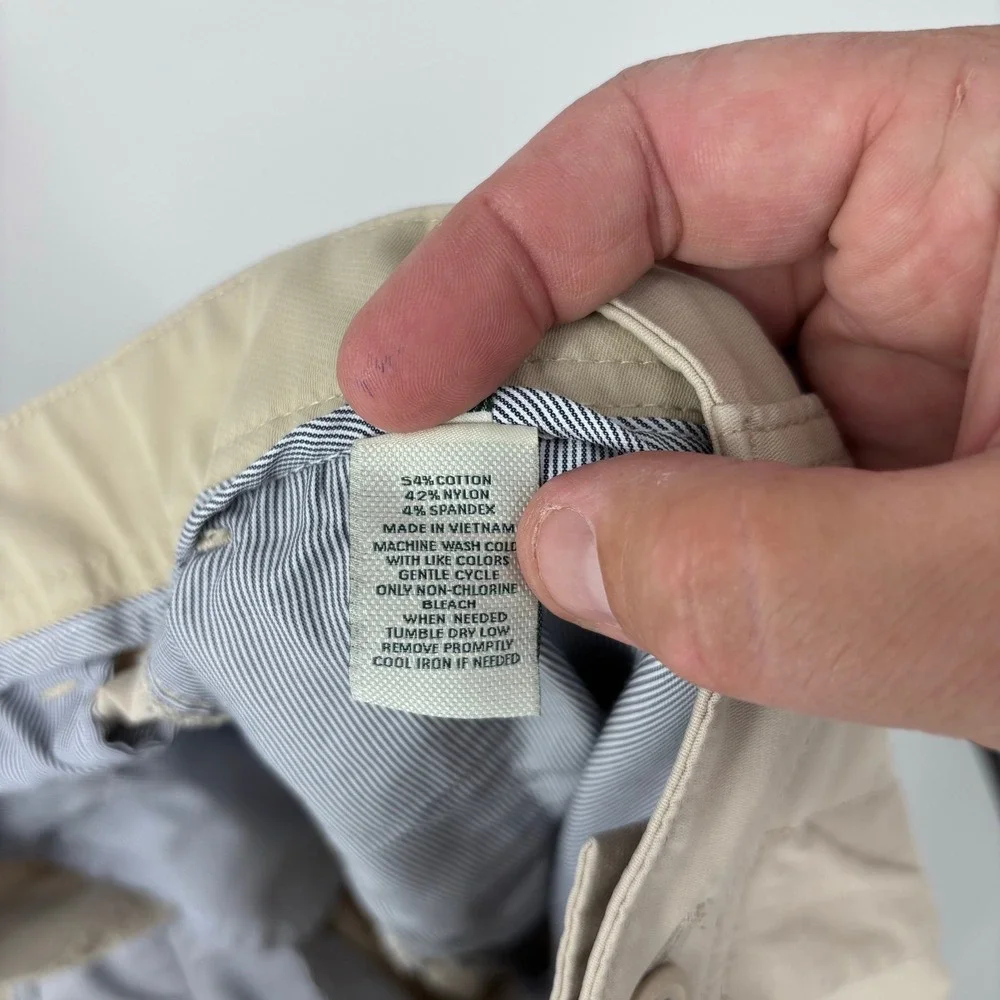 Duck Head Harbor Performance Chino Pants Mens 35x25 (Tag 36x30) Khaki Hemmed